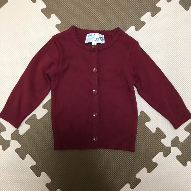 agnes b.(アニエスベー)の11／1迄 まゅ様専用agnes b. ENFANT カーディガン 赤 キッズ/ベビー/マタニティのキッズ服女の子用(90cm~)(カーディガン)の商品写真