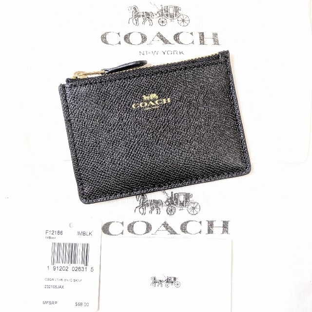 COACH(コーチ)のCOACH コーチ キーリング付 コイン パスケース ブラック F12186 レディースのファッション小物(パスケース/IDカードホルダー)の商品写真