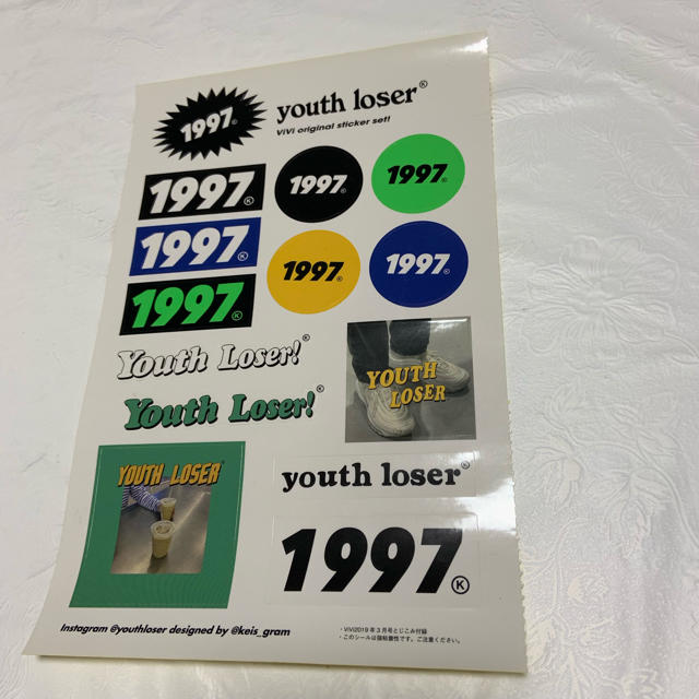 BEAMS(ビームス)の1997 youth loser ステッカー ハンドメイドの文具/ステーショナリー(しおり/ステッカー)の商品写真