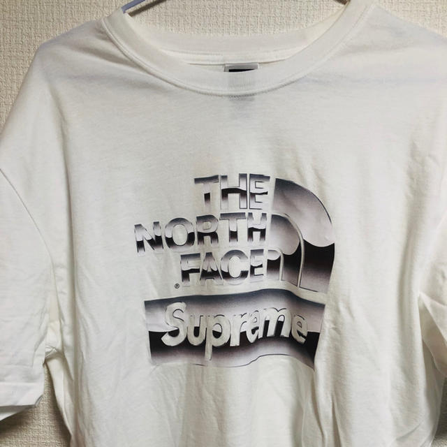 シュプリーム  ノースフェイス メタリックロゴTシャツ  ホワイト  Mサイズ