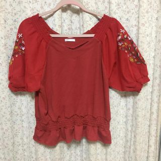 コルザ(COLZA)のCOLZA 花柄刺繍レース半袖カットソー(カットソー(半袖/袖なし))