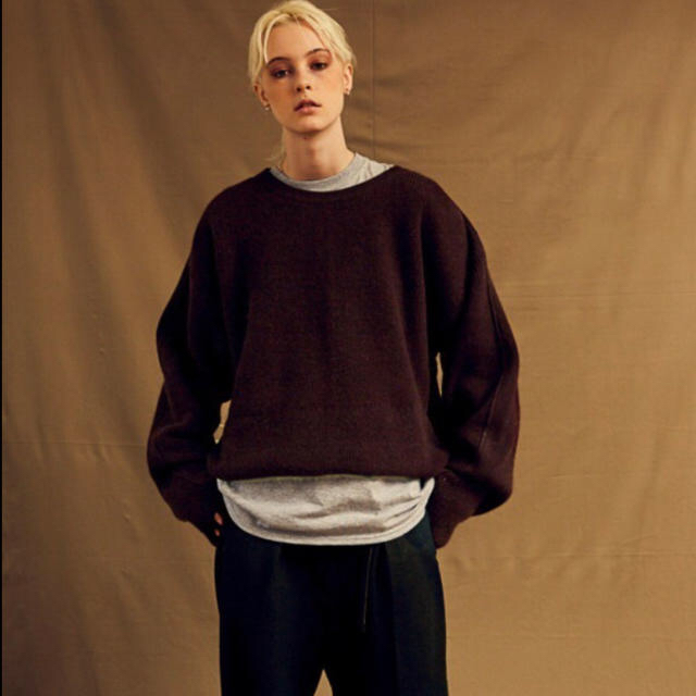 YOKE 7G OVERSIZED HALF CARDIGAN CREWNECK