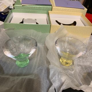 ガラス製おちょこ（献血の記念品）二個(アルコールグッズ)