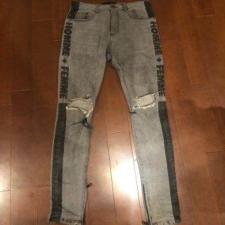 バレンシアガ(Balenciaga)のHOMME+FEMME LA STRIPED LOGO DENIM PANT(デニム/ジーンズ)