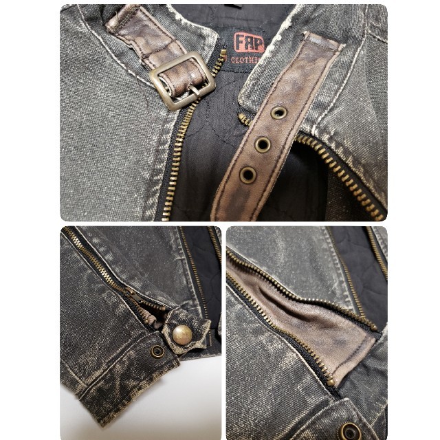 ヴィンテージ風 ライダースデニムジャケット メンズのジャケット/アウター(ライダースジャケット)の商品写真