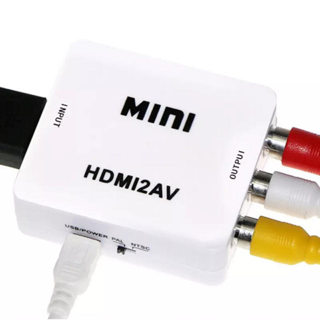 HDMI→AV(RCA)変換アダプタ  スマホ/家電/カメラのテレビ/映像機器(その他)の商品写真