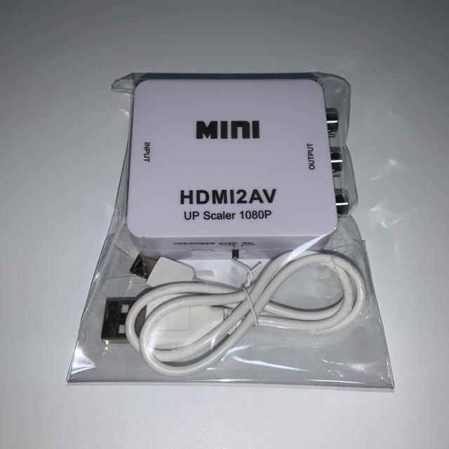 HDMI→AV(RCA)変換アダプタ  スマホ/家電/カメラのテレビ/映像機器(その他)の商品写真