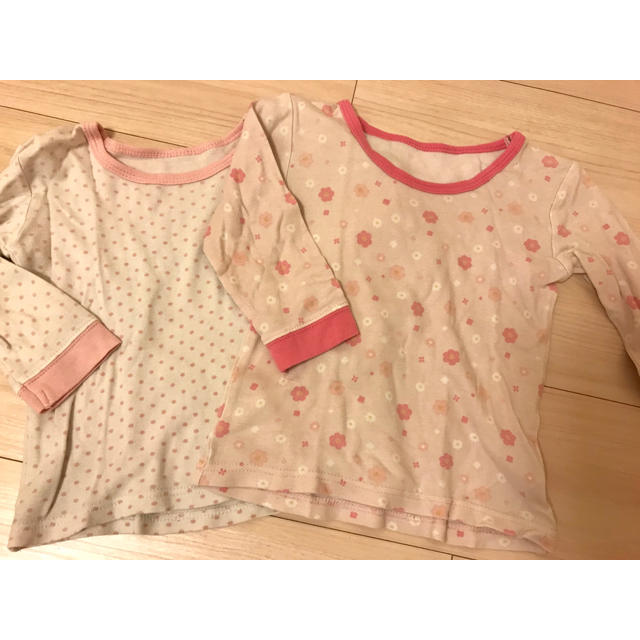 肌着 長袖 女の子 2枚セット キッズ/ベビー/マタニティのキッズ服女の子用(90cm~)(下着)の商品写真