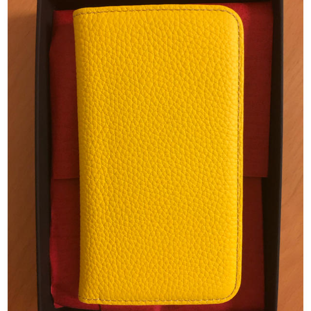 iPhone X 本革 手帳型ケース 黄色 HANATORA ハナトラ スマホ/家電/カメラのスマホアクセサリー(iPhoneケース)の商品写真