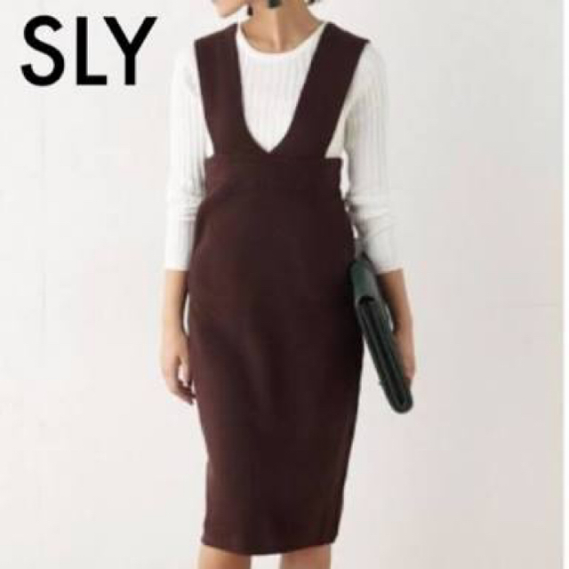 SLY(スライ)のSLY ハイウエストニットジャンパースカート レディースのスカート(ひざ丈スカート)の商品写真