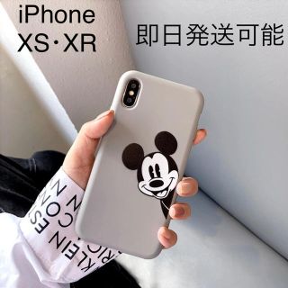 ディズニー(Disney)のiPhoneケースXS.XR ミッキーグレー(iPhoneケース)