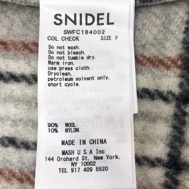 チェック柄チェスターコート　snidel