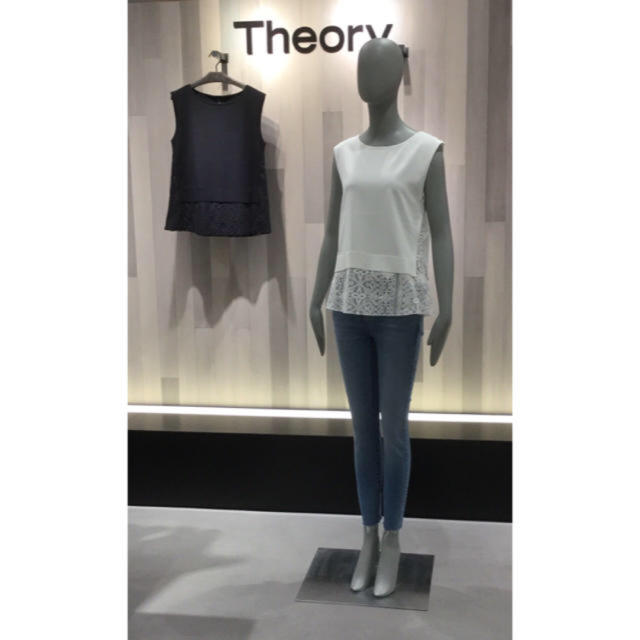 theory(セオリー)のセオリー 18AW Crepe Knit Lace Combo Shell  レディースのトップス(シャツ/ブラウス(半袖/袖なし))の商品写真