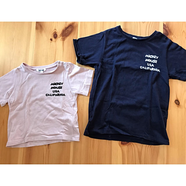 こども ビームス(コドモビームス)のビームス キッズ ミッキー Ｔシャツ2枚兄妹コーデ キッズ/ベビー/マタニティのベビー服(~85cm)(Ｔシャツ)の商品写真