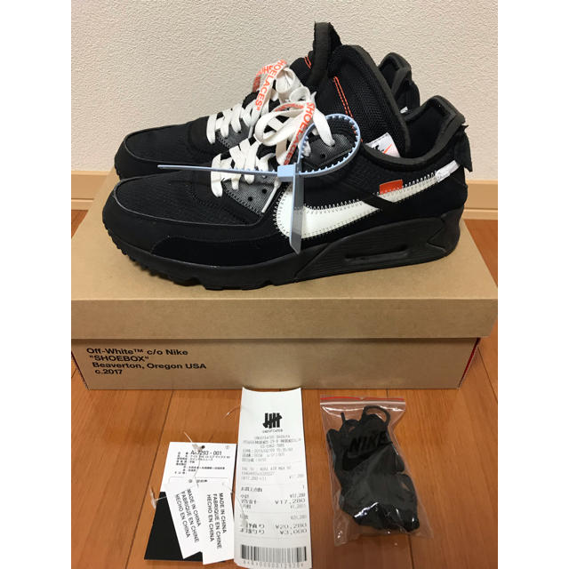 靴/シューズnike off white air max 90 28.5 国内正規品 黒