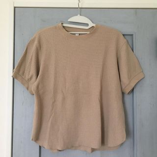 ユニクロ(UNIQLO)の【専用♡】ユニクロ ワッフルクルーネックT ベージュ(Tシャツ(半袖/袖なし))