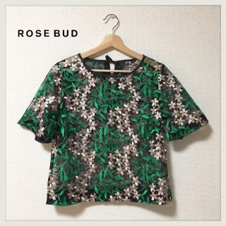 ローズバッド(ROSE BUD)のROSEBUD ローズバッド フラワー刺繍ブラウス(シャツ/ブラウス(半袖/袖なし))