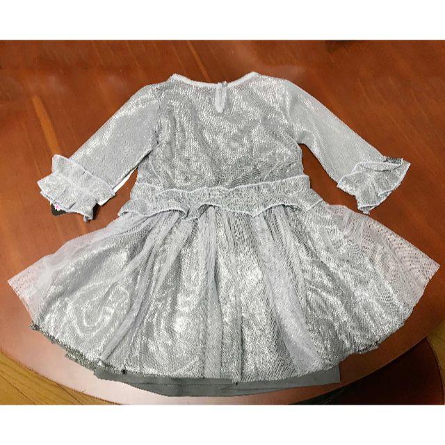 Disney(ディズニー)の新品 ★ 100 ～ 105cm ミニー ワンピース ドレス シルバー 3T キッズ/ベビー/マタニティのキッズ服女の子用(90cm~)(ワンピース)の商品写真