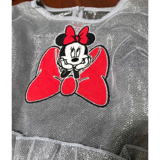 Disney(ディズニー)の新品 ★ 100 ～ 105cm ミニー ワンピース ドレス シルバー 3T キッズ/ベビー/マタニティのキッズ服女の子用(90cm~)(ワンピース)の商品写真