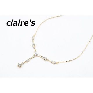 クレアーズ(claire's)の【R-284】クレアーズ ビジュー Y字 ネックレス ラインストーン 取外し可能(ネックレス)