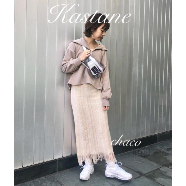Kastane(カスタネ)の新作🍒新品¥7020 ﻿カスタネ ジャガード柄フリンジスカート レディースのスカート(ロングスカート)の商品写真