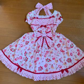 アンジェリックプリティー(Angelic Pretty)のイチゴ柄ワンピースセット(ひざ丈ワンピース)