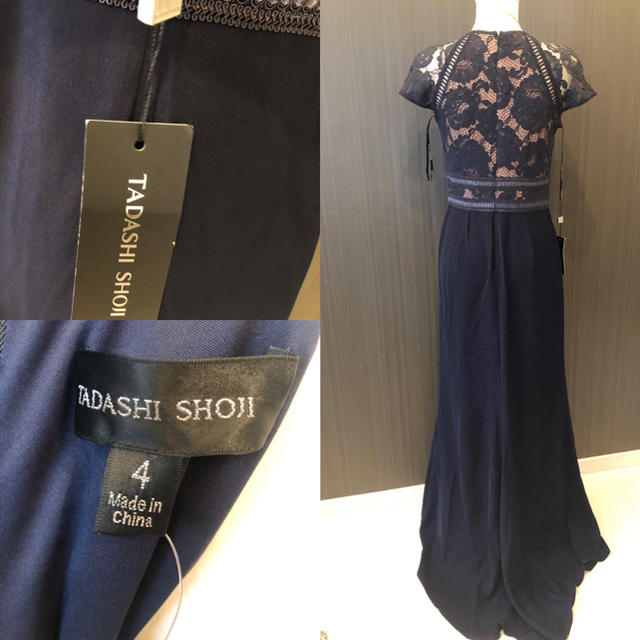 TADASHI SHOJI(タダシショウジ)の新品 Tadashi shoji タダシショージ  ネイビー ドレス レディースのフォーマル/ドレス(ロングドレス)の商品写真