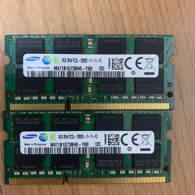 8GB 2Rx8 PC3L-12800 二枚セット