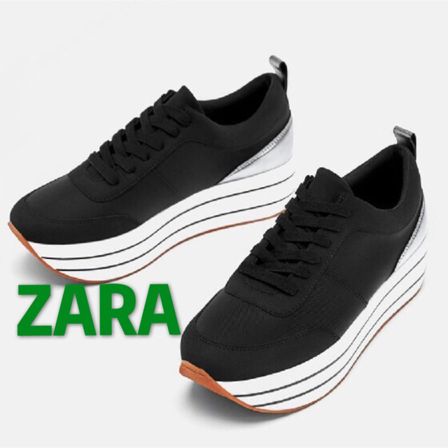 ZARA(ザラ)のZARA 厚底　レジャー　運動靴 レディースの靴/シューズ(ローファー/革靴)の商品写真