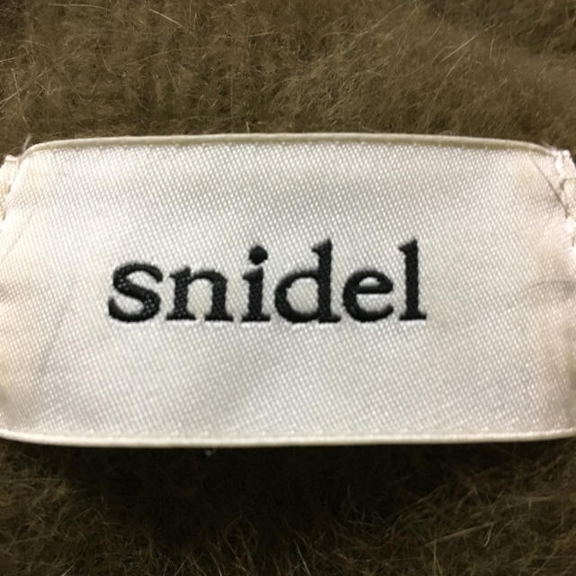 SNIDEL(スナイデル)のスナイデル シースルーニットワンピース チュール  アンゴラ カーキ レディースのワンピース(ひざ丈ワンピース)の商品写真