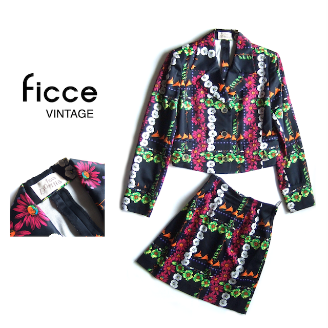 FICCE(フィッチェ)の90's FICCE DONNA ヴィンテージ＊セットアップ（１回着用） レディースのジャケット/アウター(テーラードジャケット)の商品写真