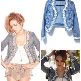 デュラス(DURAS)の♡DURAS デニムパールjacket♡(Gジャン/デニムジャケット)