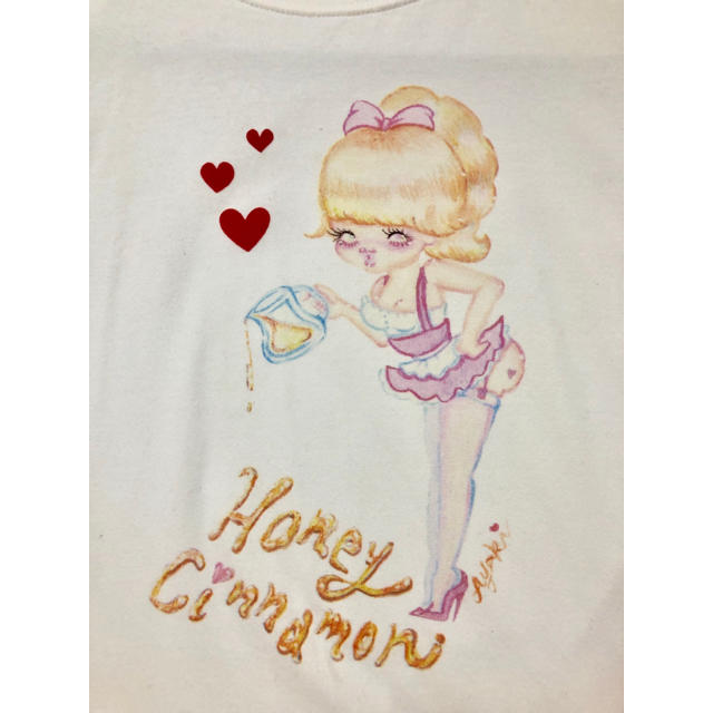 Honey Cinnamon(ハニーシナモン)の女の子 リボン ロングTシャツ レディースのトップス(Tシャツ(長袖/七分))の商品写真