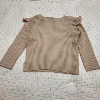 ザラキッズ(ZARA KIDS)のZARA kids 肩フリルリブニット 2-3Y(ニット)