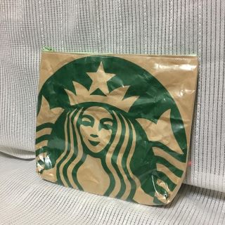 スターバックスコーヒー(Starbucks Coffee)のスタバ紙袋リメイクポーチ サイレーン大きめお菓子ポーチ マチ付き(ポーチ)