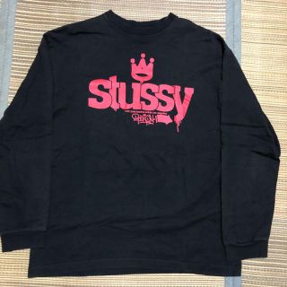 ステューシー(STUSSY)のSTUSSY ロンt tee tシャツ シャツ 黒 ブラック logo ロゴ m(Tシャツ/カットソー(七分/長袖))