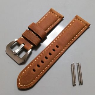 オフィチーネパネライ(OFFICINE PANERAI)の腕時計バンド　レザーベルト　24mm パネライなどの大型時計に！(レザーベルト)