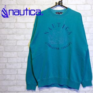 ノーティカ(NAUTICA)の【nautica】トレーナー ヨット 刺繍 エメラルドグリーン☆Mサイズ☆(スウェット)