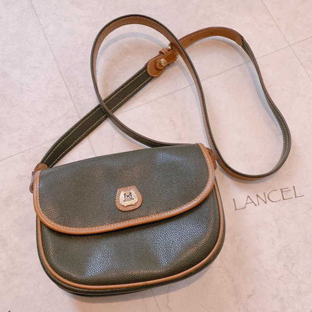 LANCEL(ランセル)の【LANCEL】カーキ×キャメルショルダーバッグ 本レザー 美品 レディースのバッグ(ショルダーバッグ)の商品写真