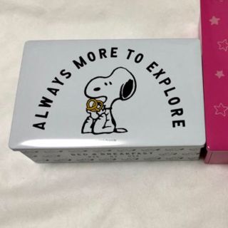 スヌーピー(SNOOPY)のスヌーピー   空き缶 美品 白(小物入れ)