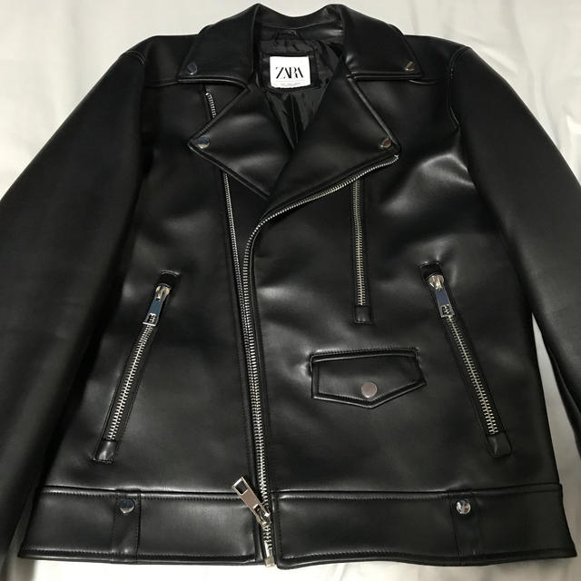 ZARA(ザラ)のZara ライダースジャケット フェイクレザー メンズのジャケット/アウター(ライダースジャケット)の商品写真