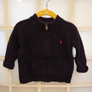 ラルフローレン(Ralph Lauren)のラルフローレンベビー リブニット カーディガン 9M  紺(カーディガン/ボレロ)