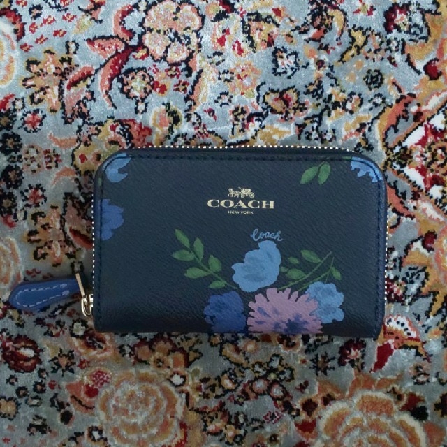 COACH(コーチ)の値下げ！COACH コインケース花柄 ネイビー レディースのファッション小物(コインケース)の商品写真