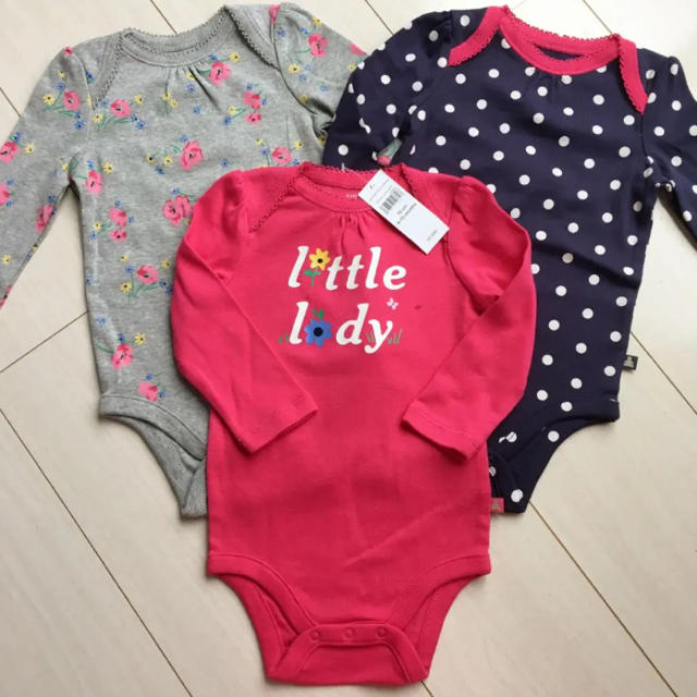 babyGAP(ベビーギャップ)の新品♡babygap 70 ロンパース ボディシャツ 3枚セット キッズ/ベビー/マタニティのベビー服(~85cm)(ロンパース)の商品写真