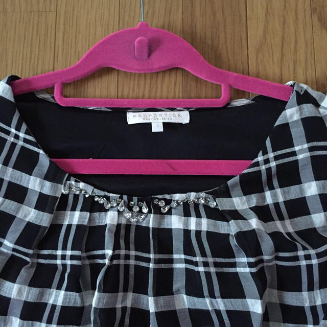 PROPORTION BODY DRESSING(プロポーションボディドレッシング)のビジュー付きチェックシャツ レディースのトップス(シャツ/ブラウス(長袖/七分))の商品写真