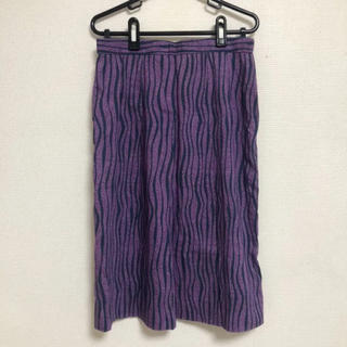 イヴサンローランボーテ(Yves Saint Laurent Beaute)のYSL イヴサンローラン スカート 紫 ゼブラ(ひざ丈スカート)