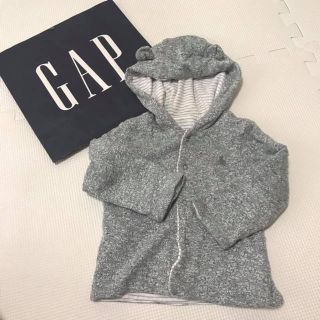 ベビーギャップ(babyGAP)のbabygap くま耳パーカー 70cm グレー(トレーナー)