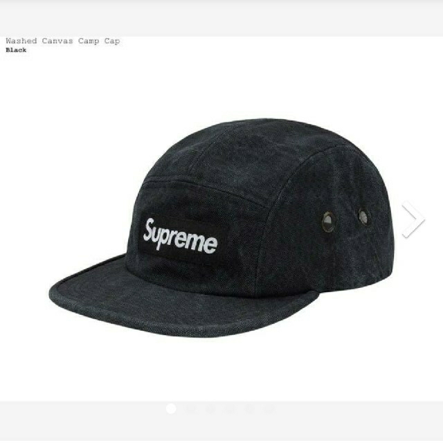 supreme 19aw washed canvas camp cap ブラック