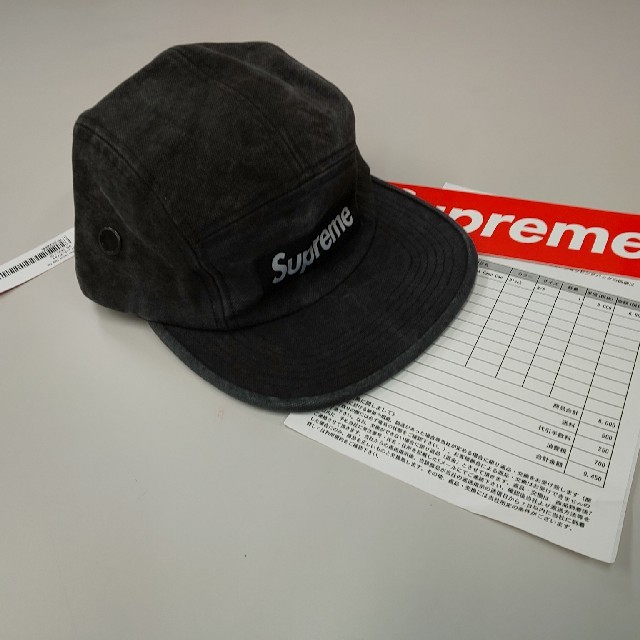supreme 19aw washed canvas camp cap ブラック
