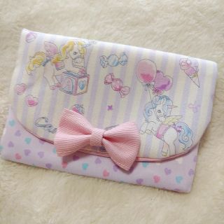 みゅなちゃん様専用:移動ポケット1381♡キャンディユニコーン♡紫クリップ付(外出用品)